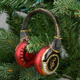 Glass Hanger Earphones Red 11,5 cm