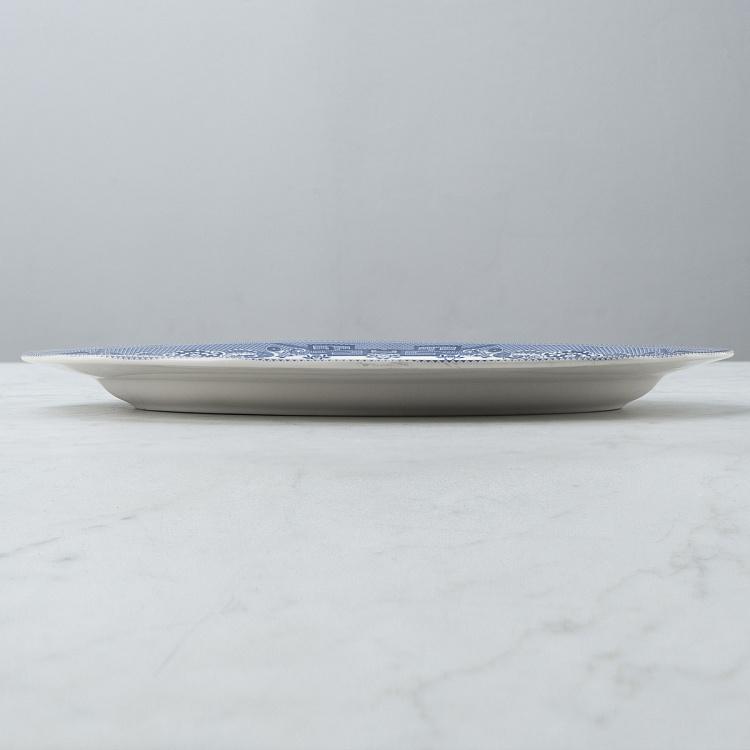 Овальное сервировочное блюдо Голубая ива, L Blue Willow Oval Serving Plate Large