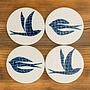 Набор из 4-х подставок под стаканы Set Of 4 Mosaic Bird Coasters