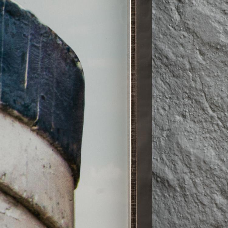 Фото-принт триптих в серебристой раме Сине-белая лодка Set Of 3 Blue And White Boat, Pewter Frame