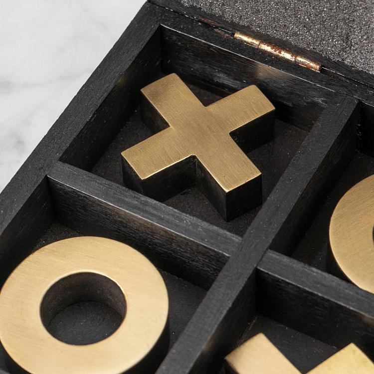 Настольная игра Крестики-нолики в шкатулке с металлической крышкой OXO Game Silvered Lid