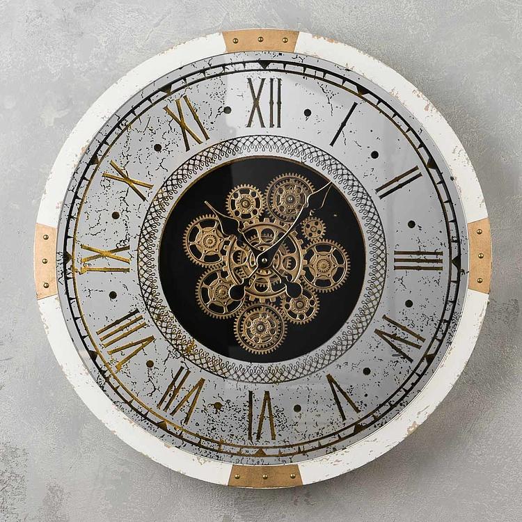 Настенные часы в стиле барокко с шестерёнками Baroque Round Wall Clock With Gears
