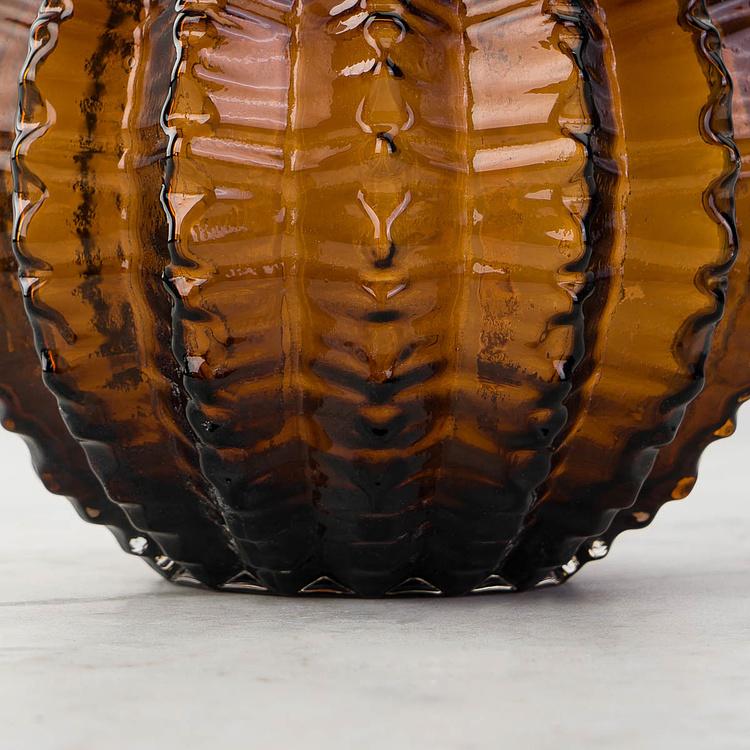 Ваза янтарного цвета Кактус, S Cactus Shape Amber Glass Vase Small