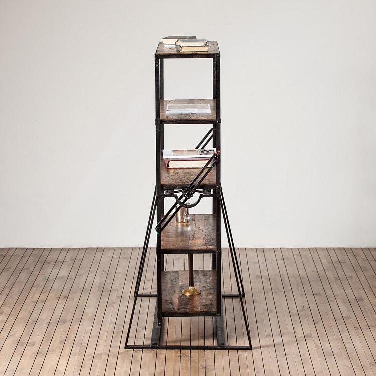 Складывающийся стеллаж с 5-ю деревянными полками Iron And Wooden Shelf With 5 Levels Stanton