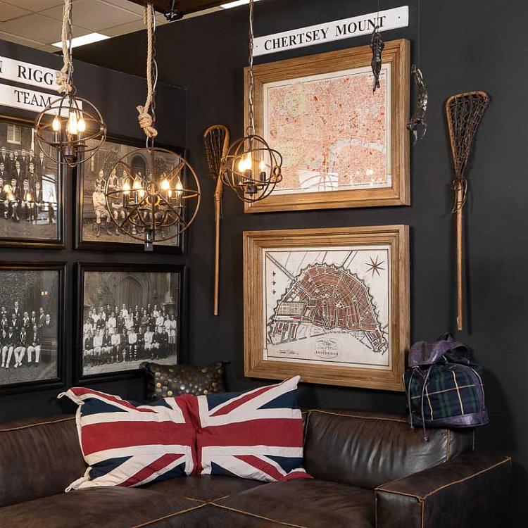 Картина-принт Карта Лондона, рама из высветленного дуба Classic Map London, Weathered Oak