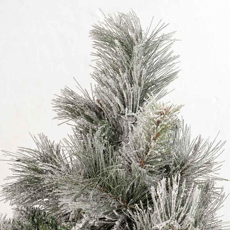 Искусственная новогодняя ёлка ручной работы с led-гирляндой в вазе  100 Led Light Flock Pine Tree In Pot Green 122 cm