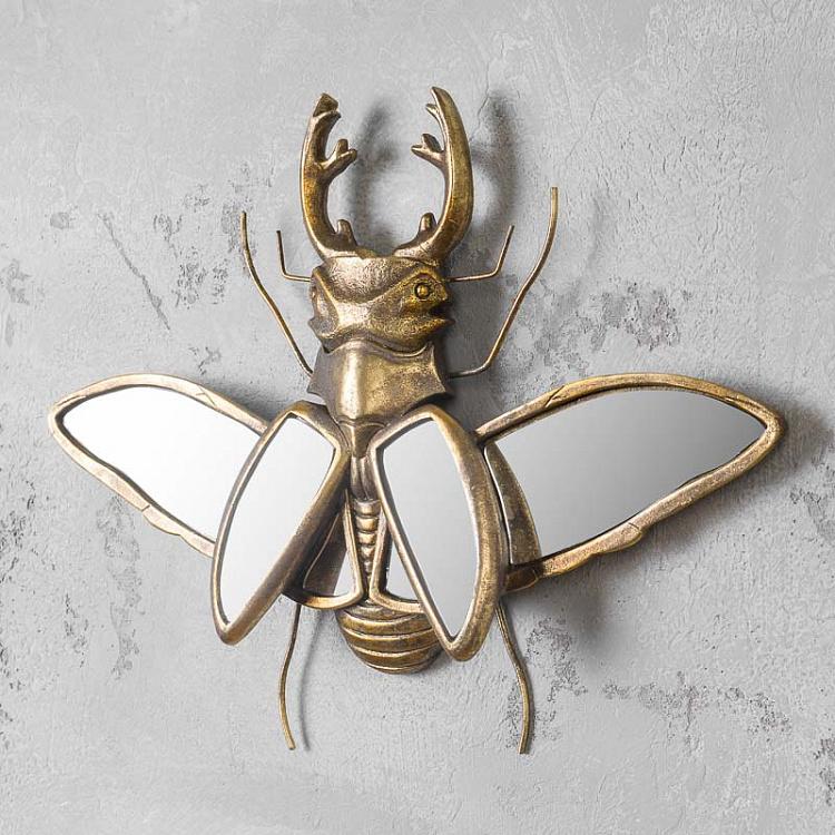 Настенное украшение с зеркалами Жук-олень Stag Beetle With Wings Wall Deco With Mirrors