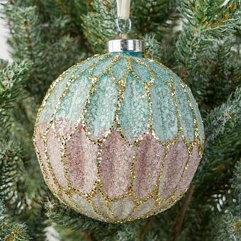 Polygonal Ball Turquoise Pink 10 cm