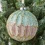 Ёлочная игрушка Polygonal Ball Turquoise Pink 10 cm