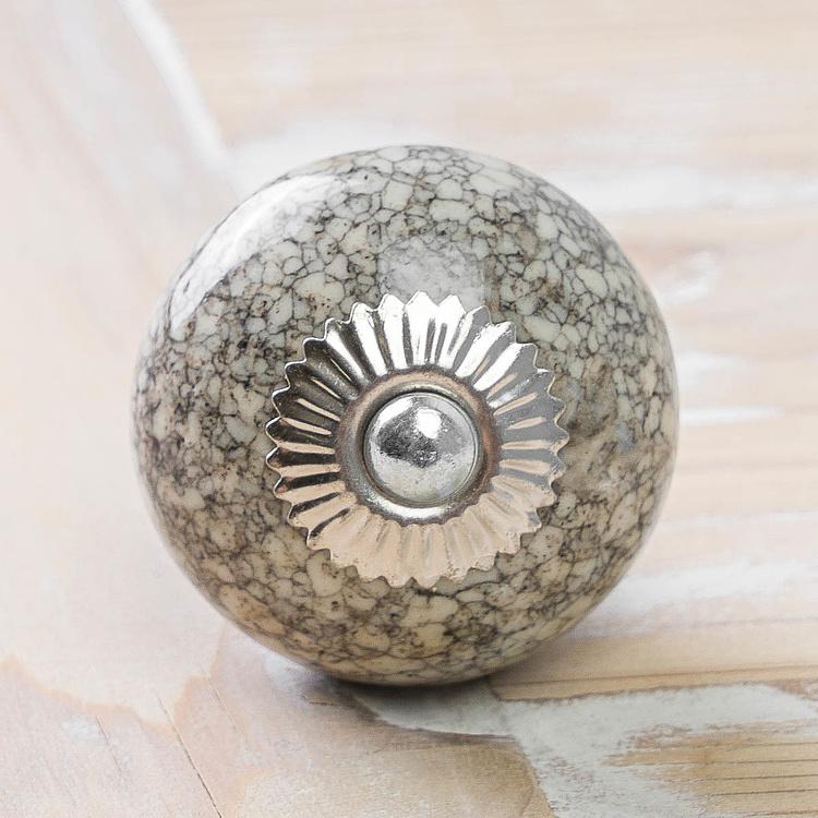 Кремовая керамическая мебельная ручка с кракелюром Crackled Ceramic Knob Cream