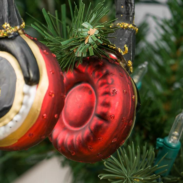 Ёлочная игрушка Красные наушники Glass Hanger Earphones Red 11,5 cm