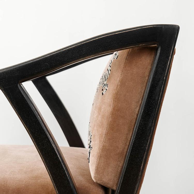 Кресло бархатное Сафари Embroidered Armchair