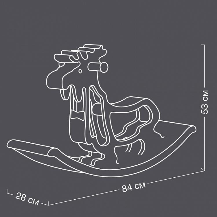 Тёмная детская качалка Лось Elk Rocking Chair Dark Oil