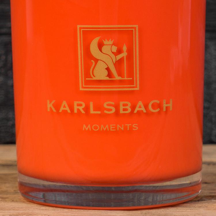 Аромасвеча в оранжевом стакане с золотой крышкой Лайм Aroma Candle In Orange Glass With Gold Lid Lime