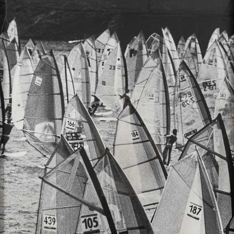 Панорамный фото-принт в раме Парусники, левая часть Windsails Panoramic 1 Left