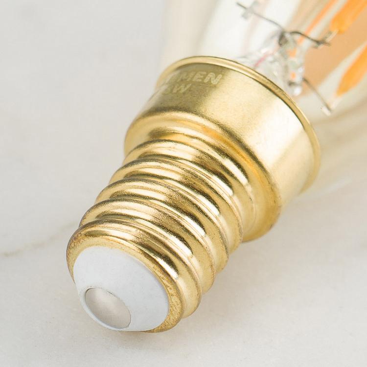 Филаментная светодиодная диммируемая лампа Эдисон Пламя Цитадель E14 4 Вт, золотая колба Edison Flame Gold Citadel E14 4W Dim