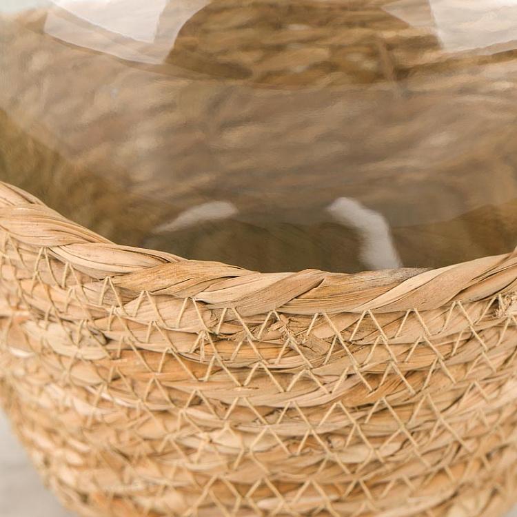 Ваза-бутылка в корзинке, S Bottle Vase In Basket Small