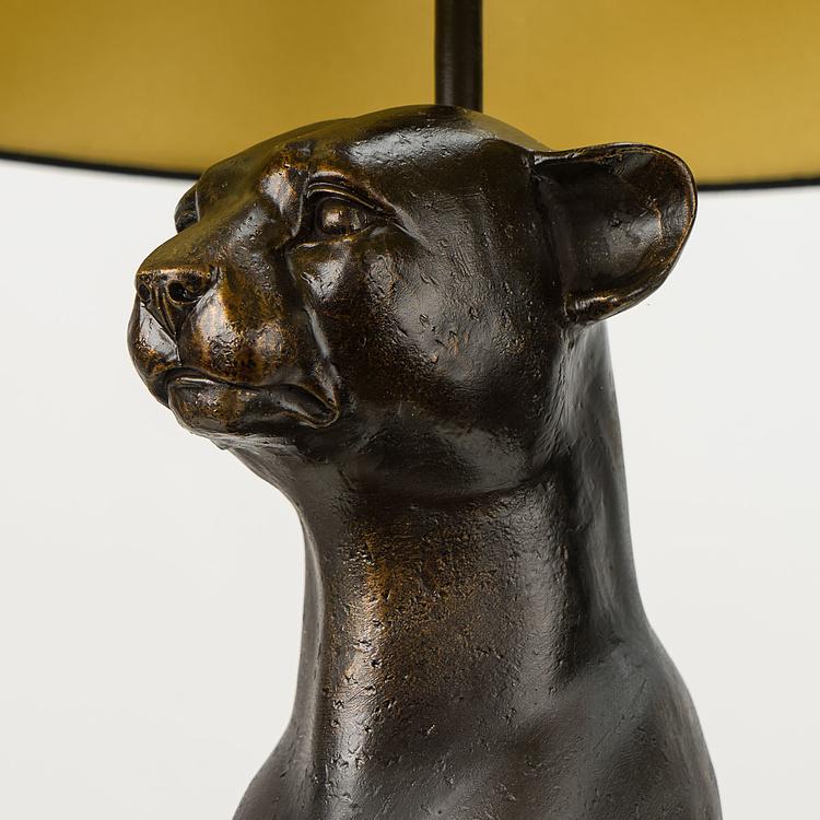 Настольная лампа с абажуром Пантера с котятами Panther With Her Baby Table Lamp With Shade