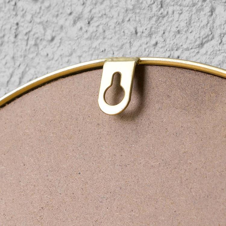 Круглое выпуклое зеркало в золотистой раме, S Gold Frame Convex Mirror Small