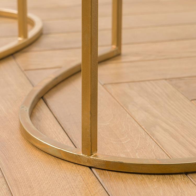 Комплект из двух журнальных столиков золотистого цвета Set Of 2 Side Tables Gold