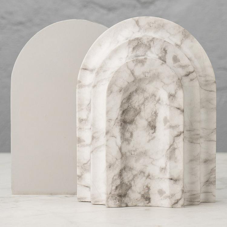 Набор из двух держателей для книг под мрамор Marble Look Bookends White Grey