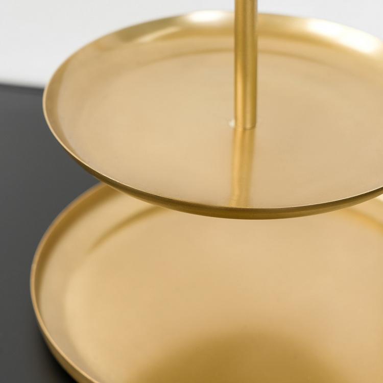 Трёхуровневая сервировочная подставка Cake Stand Brass Patina