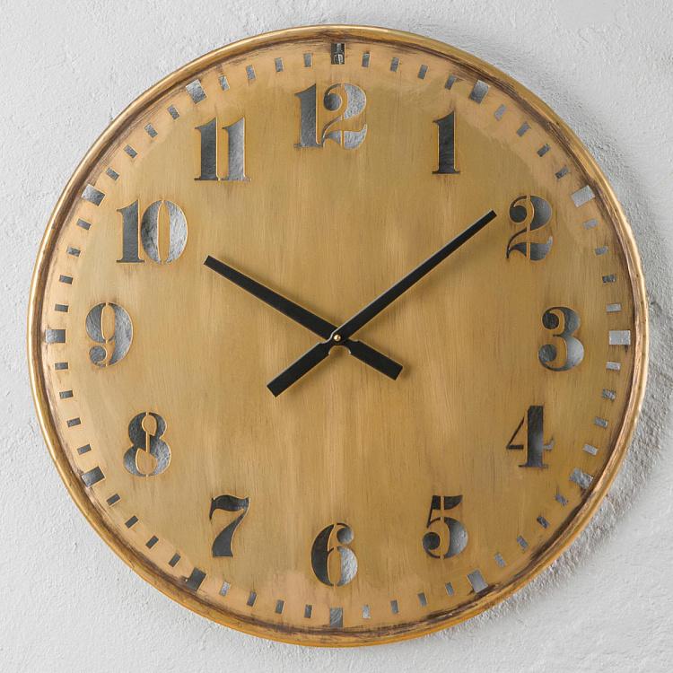 Настенные часы с патиной Трафарет Brass Patina Openwork Clock