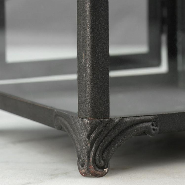 Подсвечник Скворечник с птицей Aged Gray Metal Lantern House Shape