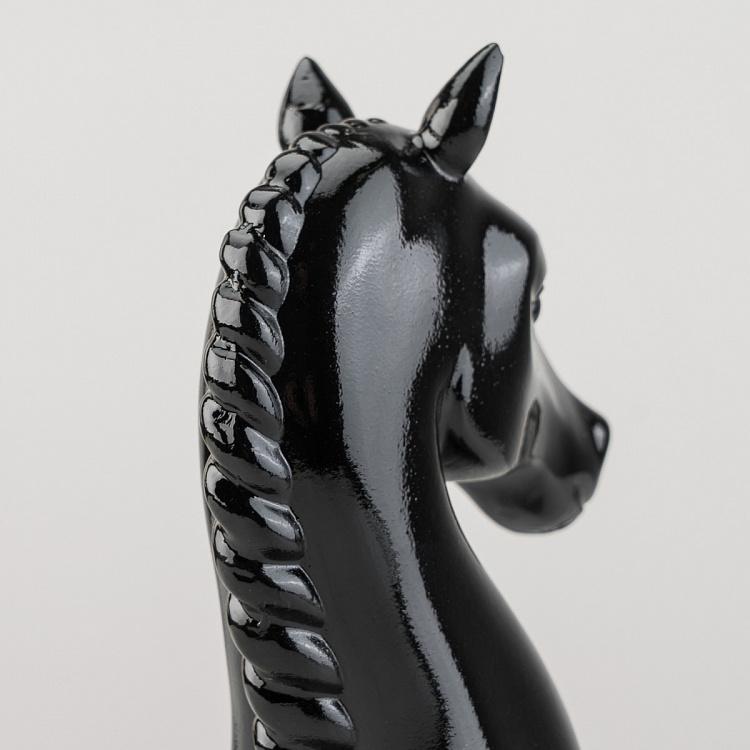 Статуэтка Шахматная фигура Конь Chess Horse Shiny Black