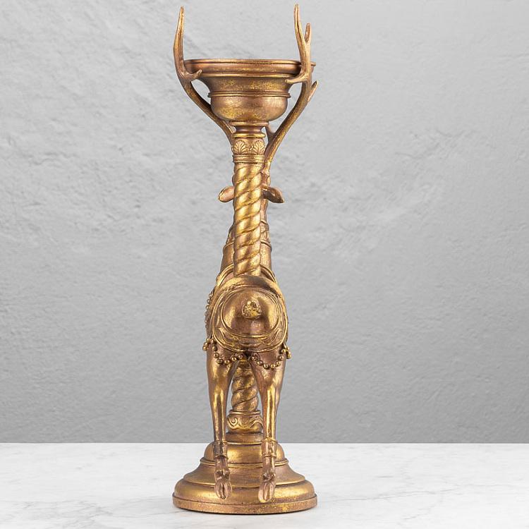 Подсвечник Олень-карусель Antique Carousel Deer Candle Holder Gold