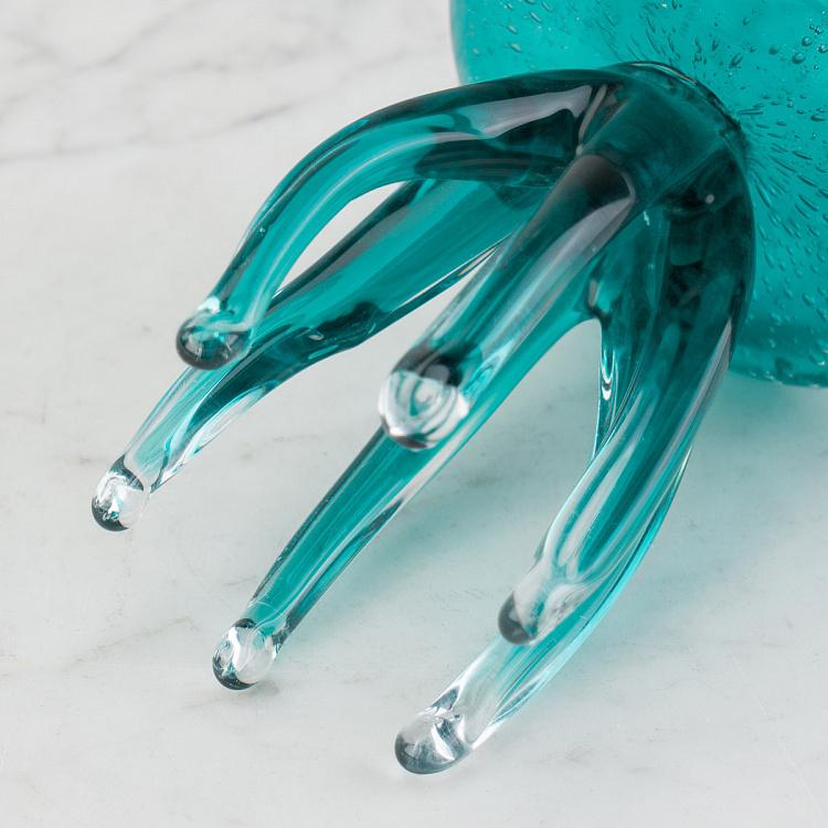 Статуэтка Стеклянная бирюзовая медуза, S Glass Turquoise Jellyfish Small