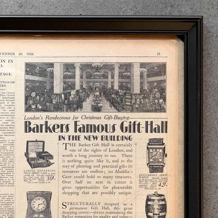 Винтажная газета в раме Таймс, 20 ноября 1928 Vintage Times, Nov 20, 1928