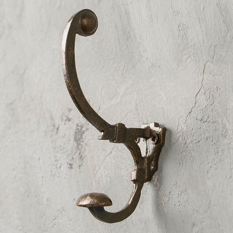 Двухрожковый чугунный крючок Ар-Нуво Art Nouveau Cast Iron Hook