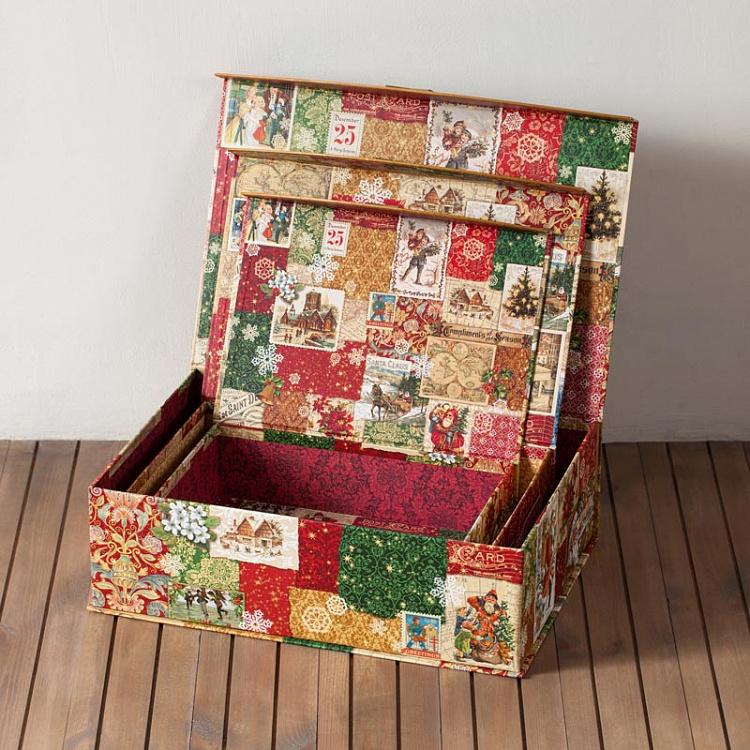 Подарочная коробка Рождество, L Nest Flip Top Box Xmas Victoriana Large