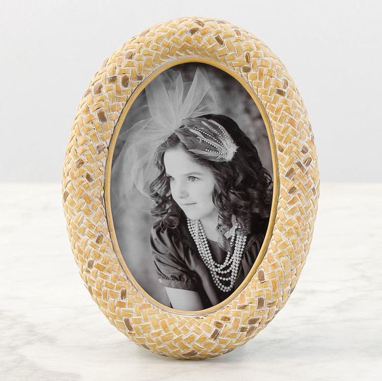 Овальная рамка для фото с кирпичным узором Yellow Brick Round Photo Frame
