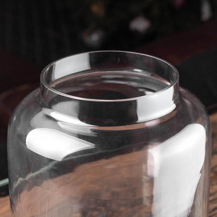 Стеклянная банка с металлической крышкой, L Glass Box With Metal Cover Top Large