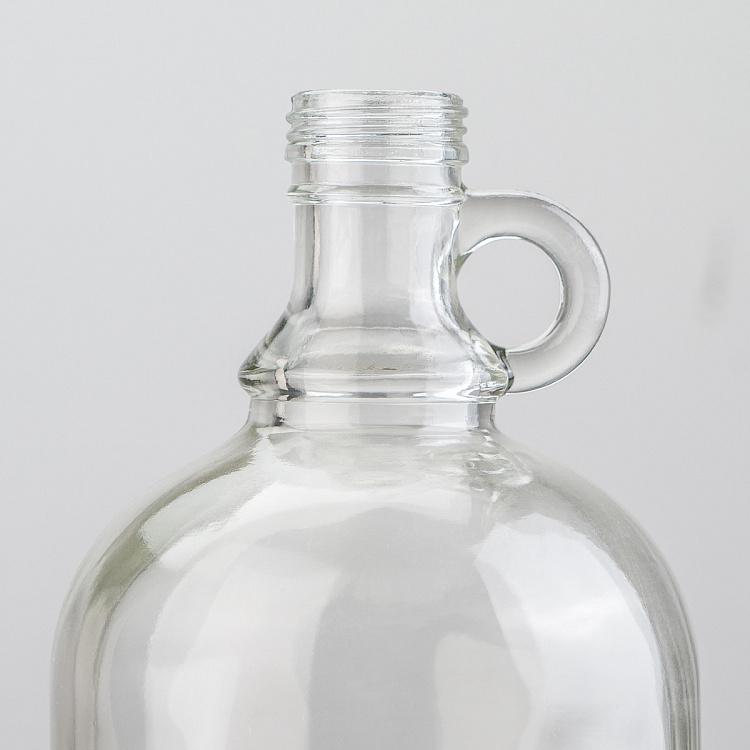 Ваза-бутыль стеклянная на деревянной подставке Bottle Vase With Wooden Stand