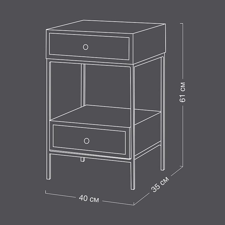 Прикроватный столик с двумя ящиками Арабика Arabica Side Table With 2 Drawers