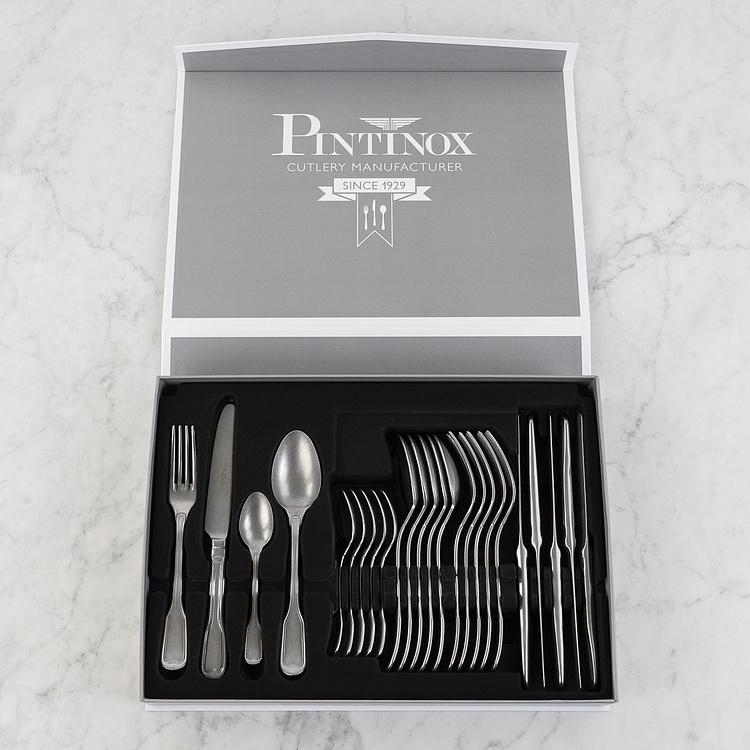 Набор из 24 столовых приборов на 6 персон по 4 предмета Витториале Set Of 24 Cutlery Pieces Vittoriale Stone Washed