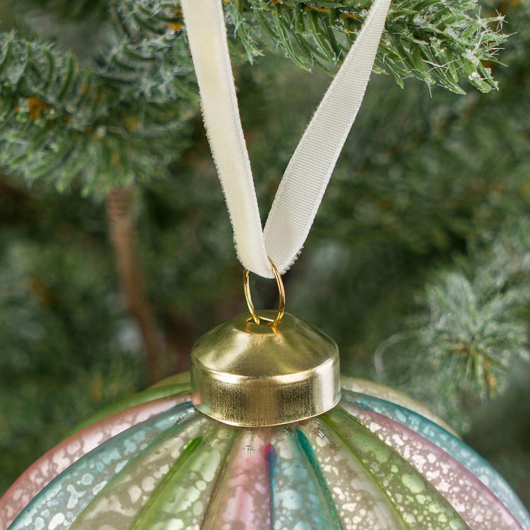 Ёлочная игрушка Старый цирк Strip Aged Ball In Pastel Colors 10 cm