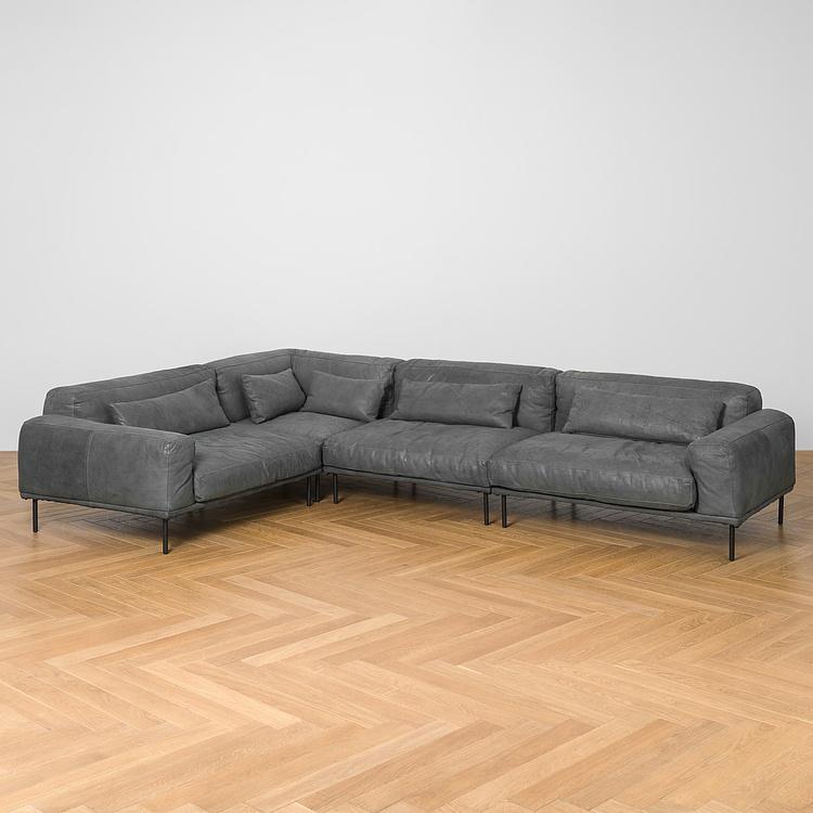 Угловой модульный кожаный диван Студио Studio Group Leather