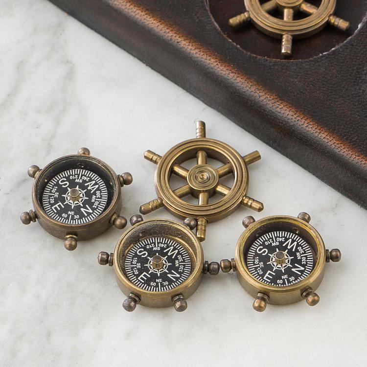 Настольная игра крестики-нолики в морском стиле на кожаной подставке Sailor Tic Tac Toe