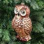 Ёлочная игрушка Glass Standing Owl Brown 23 cm