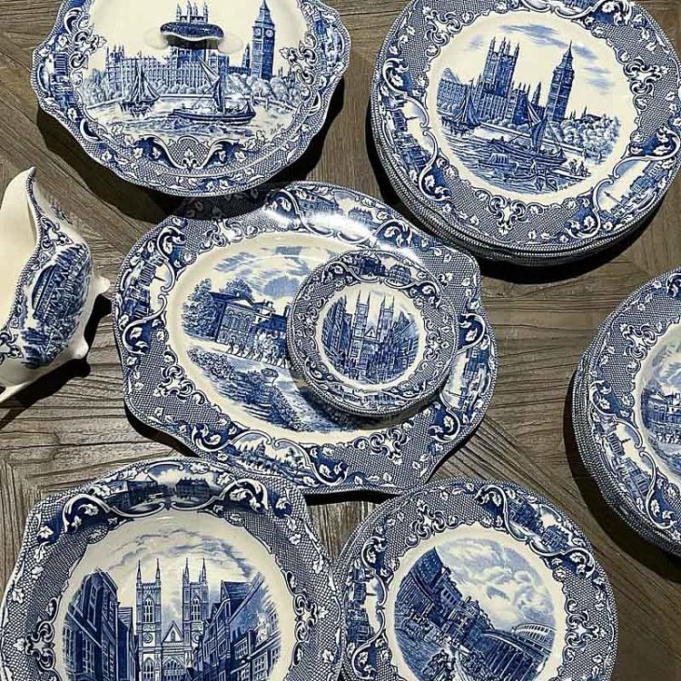 Винтажная суповая тарелка Старый Лондон Vintage Soup Plate Old London