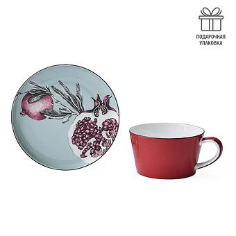 Exo Tea Cup And Saucer Pomegranate Blue