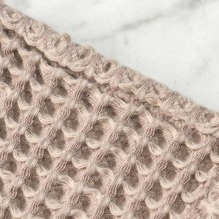 Дымчато-бежевое вафельное полотенце-салфетка Модал 30x40 см Modal Waffle Washcloth Towel Warm Grey 30x40 cm