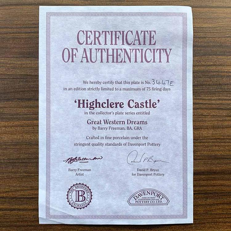 Винтажная тарелка Замок Хайклер Vintage Plate Highclare Castle