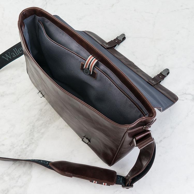 Кожаная мужская сумка-портфель Мессенджер Satchel Messenger Bag
