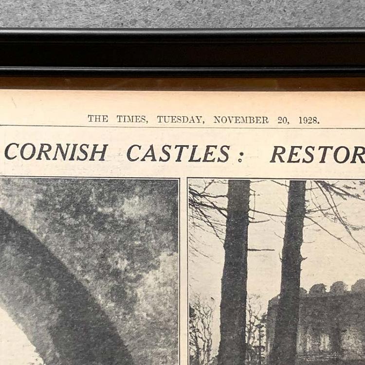 Винтажная газета в раме Таймс, 20 ноября 1928 Vintage Times, Nov 20, 1928