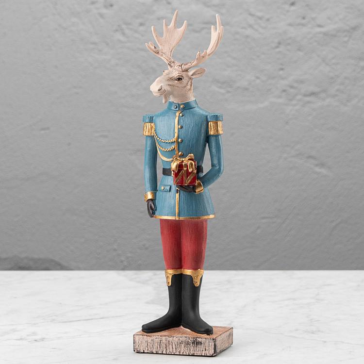 Новогодняя фигурка Лось с подарком Figure Elk With Gift 37 cm
